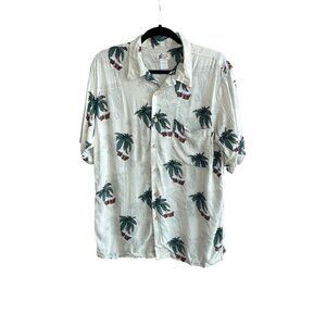 Cherokee Waikiki Wear Vintage Hawaiian Tiki Bongo Drum Shirt Size Medium
